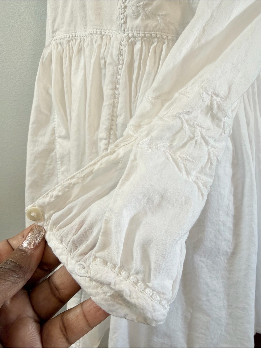 Banana Republic Esme Embroidered Mini Dress XS White Bridal Cottagecore Spring - Picture 6 of 15